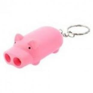 Flashlight LED Key Ring Piggy