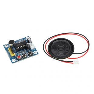 A recording module and the playback of the audio recording with a microphone and speaker ISD1820