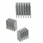 A set of aluminum heatsinks for Raspberry 3 pieces