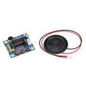 A recording module and the playback of the audio recording with a microphone and speaker ISD1820